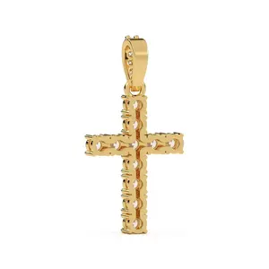 925 <b>Silver</b> Iced Out <b>Cross</b> Pendant with VVS1 Moissanite Gold Plated Hip Hop Style Vintage Women's Gift <b>Necklace</b> Charms - Product Image 6