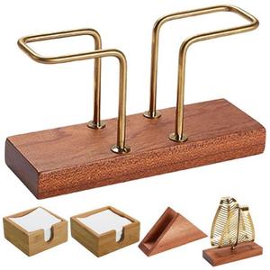 Porte-mouchoirs de style industriel, présentoir de table, base en bois, porte-serviettes, organisateur de papier de soie décoratif, noir - Product Image 4