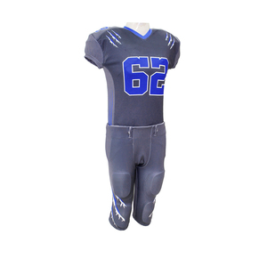 Vêtements de sport de qualité supérieure, couleur gris américain, col en V, ensemble d'uniformes de football américain pour adultes, service OEM, 100% polyester - Product Image 1