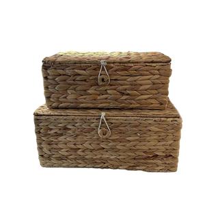 Boîtes de rangement rectangulaires en jacinthe de style vintage OEM panier de stockage d'eau naturel multifonctionnel conception flexible bonne qualité - Product Image 5