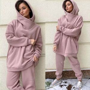 Conjunto Deportivo de Dos Piezas para Mujer, Estilo Informal, con Logotipo Personalizado, Sudadera con Capucha y Pantalones Deportivos Holgados para Invierno - Product Image 5