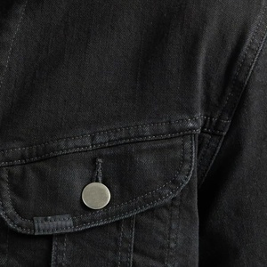 Chaqueta vaquera con estilo personalizado para hombre, abrigo vaquero negro con diseño de logotipo personalizado, chaquetas de moda para hombre - Product Image 6