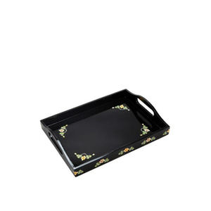 Bandeja rústica de madera de teca y metal para servir alimentos, perfecta para exhibición de postres de mesa de hotel en casa y artículos de servidor elegantes - Product Image 3