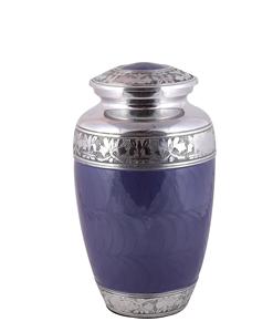 Urne funéraire gravée en argent pour cendres humaines Urne funéraire adulte fabriquée à la main-Grande urne funéraire pour cendres humaines bleu foncé - Product Image 3