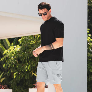 T-shirt blanc personnalisé 100% coton pour hommes motif solide avec impression numérique et broderie de logo - Product Image 2