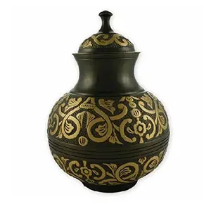 Green Cremation Urn with Tree of Life Attractive design Memorial Urns for Human Ashes Remains Brass Suitable for Funeral