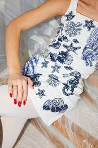 Elegant Luxury Vintage Beaded Embroidery and Lace Hot and Sexy <b>Tulle</b> Skirt Dress with Sleeveless - Product Image 6