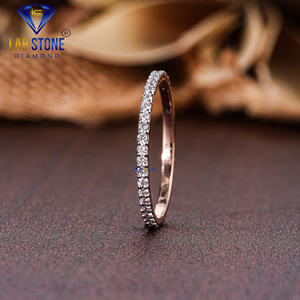 0,36 TDW banda de diamantes redondos anillo de compromiso de oro rosa de 18 quilates Cvd/Joyería de diamantes Hpht - Product Image 2