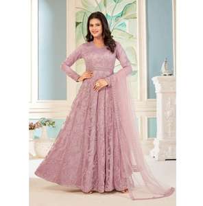 Sari indien en tissu net de designer avec travail de pierres pour une occasion spéciale, tenue élégante, drapé confortable, traditionnel pour les fêtes - Product Image 1