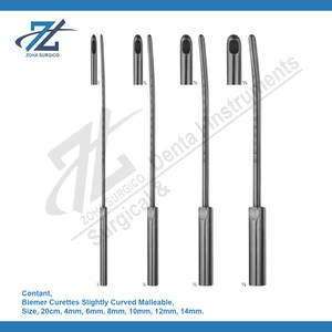 Biemer Instrumentos Quirúrgicos de Acero Inoxidable, Curetas de Vacío Ligeramente Curvadas de 4mm para Aspiración Lipectomía, Curetas Quirúrgicas Básicas - Product Image 2