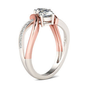 Anillo de Plata de Ley con Dos Piedras Cruzadas de Corte Redondo para Aniversario, Jeulia - Product Image 3