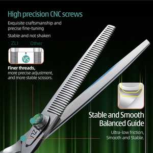 Professionnel droitier 440C japonais en acier inoxydable chien ciseaux amincissants toilettage mélange ciseaux pour chiens chats droits - Product Image 2