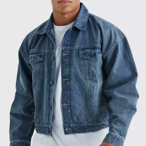 Veste en jean double face coupe-vent élégante pour hommes, manteau en coton décontracté avec appel Streetwear - Product Image 1