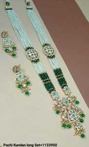 ชุดต่างหูห้อยประดับมุกสีทองแบบดั้งเดิมของผู้หญิงและผู้หญิงจี้ห้อยไข่มุกสีทองแบบอินเดีย - Product Image 2