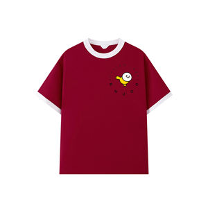 Top classement bouffée impression personnalisée t-shirts col rond couleur bloc à manches courtes t-shirts en tricot pour les femmes décontracté mode Streetwear BD - Product Image 6