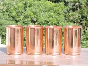 Simple <b>Plain</b> Copper Metal Glass High Polished Best Selling Copper Glass Top Trending for Kitchenware Yoga Daily Use Copper Glass - Product Image 2