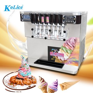 Machine à crème glacée molle de table Kolice ICM-395T, 7 saveurs, 60-65L/H, acier inoxydable, 110/220V, CE ETL - Product Image 2