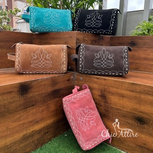 กระเป๋าหนังนิ่มสีเทอร์ควอยซ์แบบพกพากระเป๋าเครื่องสำอางแบบมีซิปกระเป๋าจัดระเบียบสำหรับเดินทาง - Product Image 1