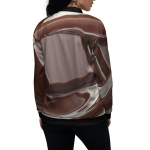 Blouson aviateur en coton de haute qualité pour femmes col montant fermeture éclair manches longues imprimé Sublimation conception haut respirant - Product Image 5