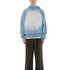 Sudadera con Capucha para Hombre, Estilo Urbano Básico, 100% Algodón, Impermeable, Ecológica, de Secado Rápido, Transpirable, con Logotipo Personalizado, Lavado Ácido, Corte Regular - Product Image 2