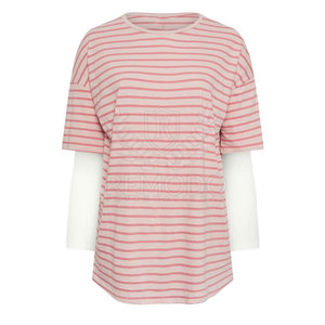 Camiseta de doble capa Camiseta ligera de doble capa para mujer Camisetas de doble capa de color personalizado para mujer - Product Image 1
