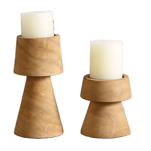 Bougeoir en bois fabriqué à la main Design accrocheur Bougeoir durable Bougeoirs en bois naturel au prix de gros - Product Image 1