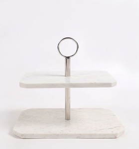 Support à gâteau en marbre de pierre de luxe au design tendance, conçu pour des expériences de présentation de gâteaux sophistiquées - Product Image 1