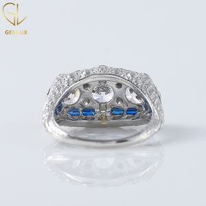 <b>Vintage</b> Art Deco Three Stone Labgrown Diamond <b>Ring</b>, Antique Art Deco Edwardian <b>Ring</b>, Filigree <b>Ring</b>, 14k Solid <b>Gold</b> <b>Ring</b> - Product Image 4