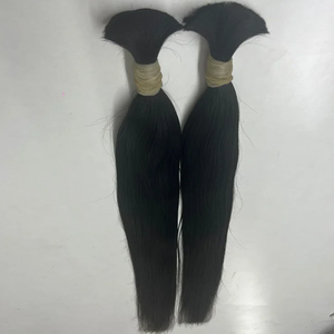 Cabello humano indio recto Virgen al por mayor | Extensiones de cabello indio natural sin procesar a granel para hacer y tejer pelucas - Product Image 2