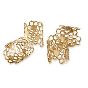 Anillo de Servilleta Metálico Ecológico y Atemporal con Incrustaciones Intrincadas en Forma de Hoja para Espacios de Comedor de Lujo, Banquetes de Boda y Celebraciones - Product Image 3