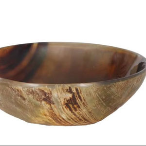 ชามฮอร์นทำด้วยมือสำหรับเครื่องครัวสไตล์โบฮีเมียนชามทรงลึกทำด้วยมือสีธรรมชาติไม่ซ้ำใครและ - Product Image 1