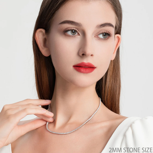 Unisex Hip Hop Cuban Solid Silver Plated 5mm Moissanite Diamond <b>Tennis</b> Chain Wedding Engagement IGI Certified Customizable - Product Image 2