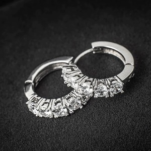 Luxury 2025 Moissanite Diamond Hip Hop <b>Earrings</b> 10K 14K 18K Solid Gold Plated Stud <b>Earrings</b> 925 Sterling <b>Silver</b> for Women <b>Men</b> - Product Image 6