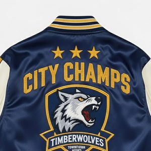 Chaqueta de Béisbol Varsity para Hombre, Bordado Chenille Ecológico, Logotipo Personalizado Frontal, Resistente al Viento, Transpirable, Estilo Urbano, Gran Venta - Product Image 6