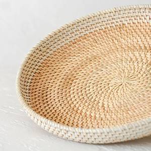 Direct Supplier Kitchen Accessories Luxury <b>Basket</b> and <b>Tray</b> Set Woven Rattan <b>Trays</b> for Home Decoration - Product Image 6