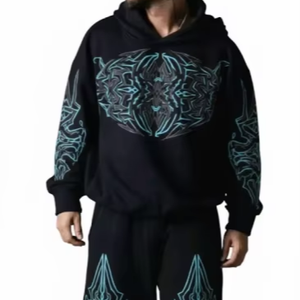 Conjunto de Chándal Personalizado Unisex de Invierno para Calle, Estampado y Transpirable, con Sudadera con Capucha y Pantalones Jogger Apilados 100% - Product Image 1