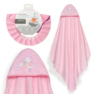 Mod Cigea OSO 1X1 MT. Juego de Toallas de Baño con Gorro Rosa, Artículos de Baño para Bebé - Product Image 1