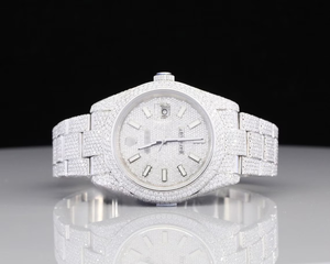 Montre de luxe sertie de diamants de moissanite de qualité supérieure, clarté VVS, boîtier carré, cadran en cristal haut de gamme, style fantaisie de nouvelle génération - Product Image 1