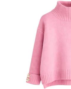 Ensemble pull en tricot rose bébé et pantalon large pour femme, col montant, confortable, vêtements de détente d'hiver, fabricant personnalisé OEM - Product Image 3