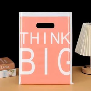 Bolsa de plástico con asa troquelada de LDPE transparente impermeable portátil en stock para uso en <span class=keywords><strong>tienda</strong></span> de comestibles o librería - Product Image 4