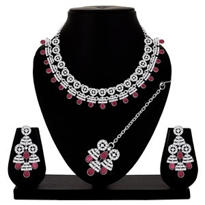 Conjunto de joyería de plata de moda con collar de piedra austriaca Colorstone Regalo de fiesta para ella - Product Image 1