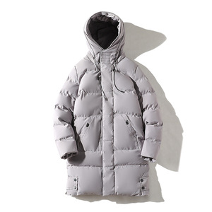 Veste en toile décontractée matelassée à capuche pour homme, coupe-vent, respirante, imperméable, fermeture éclair, vêtement d'extérieur mi-long, devant de football - Product Image 6