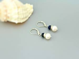 Pendientes de aro clásicos de joyería fina de boda de compromiso de Plata de Ley 925 personalizados de alta calidad con piedras preciosas de zafiro - Product Image 1
