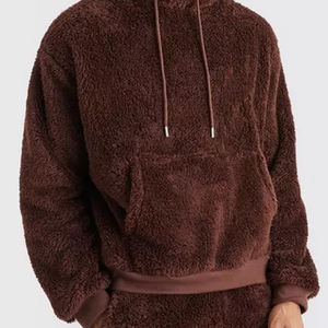 OEM 2025 High Quality <b>Men</b> Fashionable Sweatshirt Casual Loose <b>Sherpa</b> Pullover Oversized <b>Hoodie</b> with Pockets Warm for <b>Men</b> <b>Hoodie</b> - Product Image 2