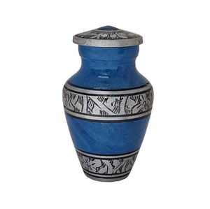 Urne souvenir bleu et or de vente chaude pour les services funéraires urne adulte souvenir en aluminium d'excellente qualité - Product Image 5