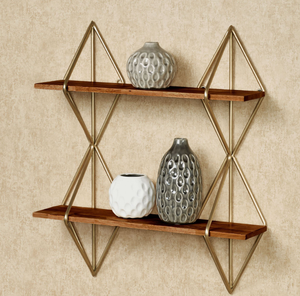 Étagères murales décoratives en fer et bois de qualité supérieure à prix raisonnable pour murs intérieurs de luxe - Product Image 6