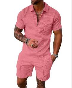 Conjuntos de polos informales, chándal personalizado para hombre, camiseta para hombre y conjunto corto con cremalleras - Product Image 1