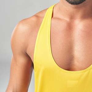 Débardeur de sport pour homme en coton 100% écologique, couleur unie, personnalisable, séchage rapide, respirant, style décontracté, tricoté – Meilleures ventes - Product Image 2