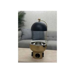 Réchaud rond en forme de boule argentée avec couvercles en forme de cône avec cintre - Product Image 3