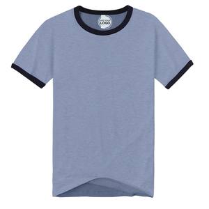 100% camisetas de algodón para mujer cuello redondo manga corta logotipo personalizado Ringer camisetas - Product Image 1